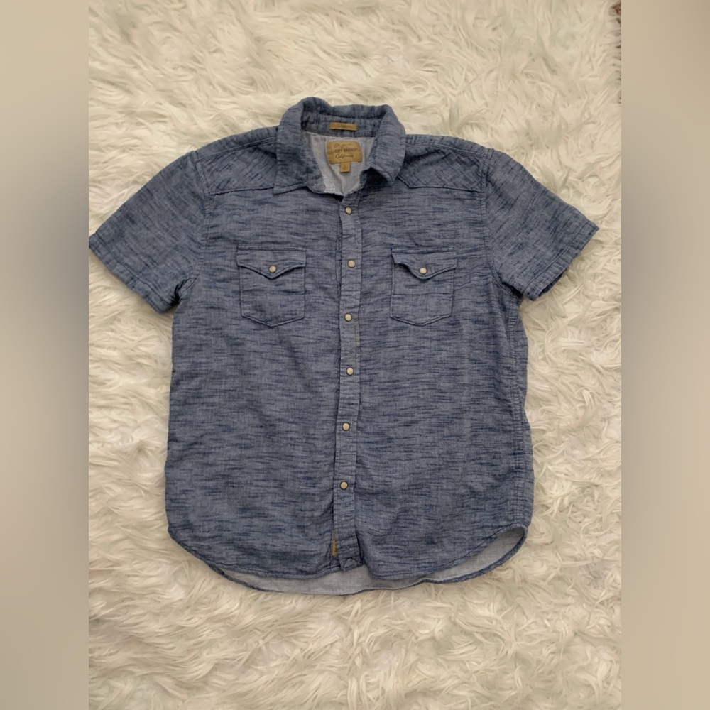 Men’s Lucky Brand Classic Button Down Shirt ~Large